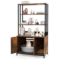 Cat Litter Box Enclosure with Storage and 3-tier Shelves
