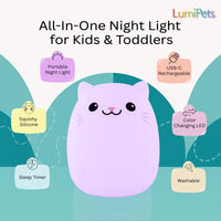 LumiPets® Clive the Cat- Children's Touch Night Light - BIG FRENCHIES