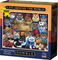 Cats Around The World 1000 Piece Jigsaw Puzzle by Dowdle Puzzles - BIG FRENCHIES