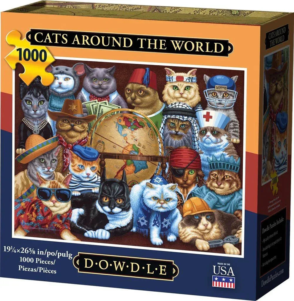 Cats Around The World 1000 Piece Jigsaw Puzzle by Dowdle Puzzles - BIG FRENCHIES