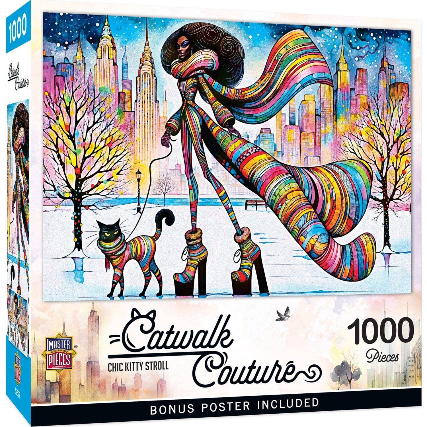 Catwalk Couture - Chic Kitty Stroll 1000 Piece Jigsaw Puzzle by Masterpieces Puzzles - BIG FRENCHIES