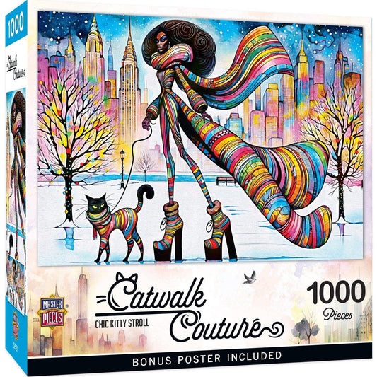 Catwalk Couture - Chic Kitty Stroll 1000 Piece Jigsaw Puzzle by Masterpieces Puzzles - BIG FRENCHIES