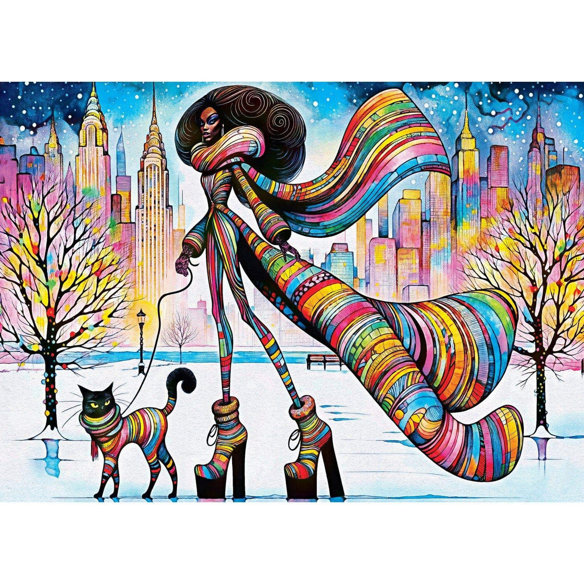 Catwalk Couture - Chic Kitty Stroll 1000 Piece Jigsaw Puzzle by Masterpieces Puzzles - BIG FRENCHIES