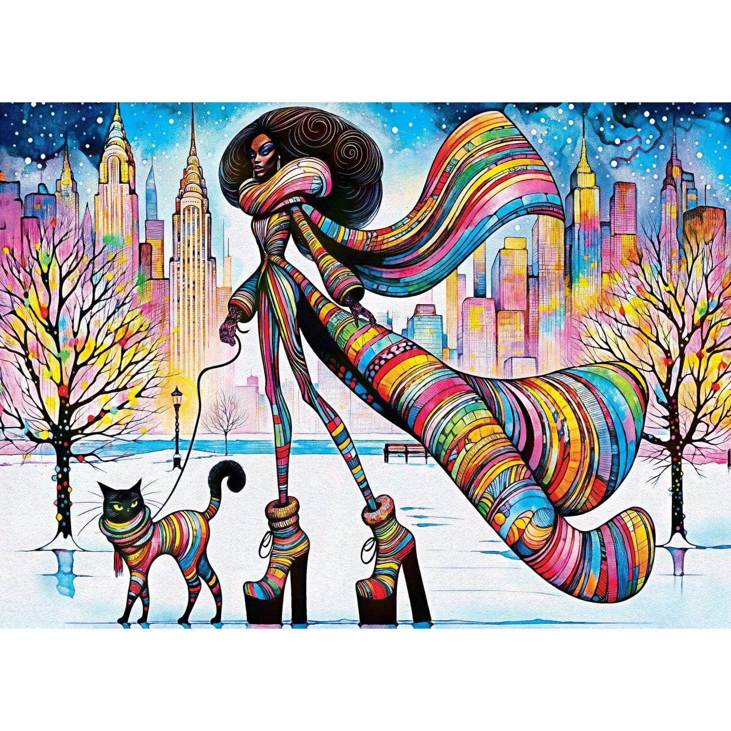 Catwalk Couture - Chic Kitty Stroll 1000 Piece Jigsaw Puzzle by Masterpieces Puzzles - BIG FRENCHIES