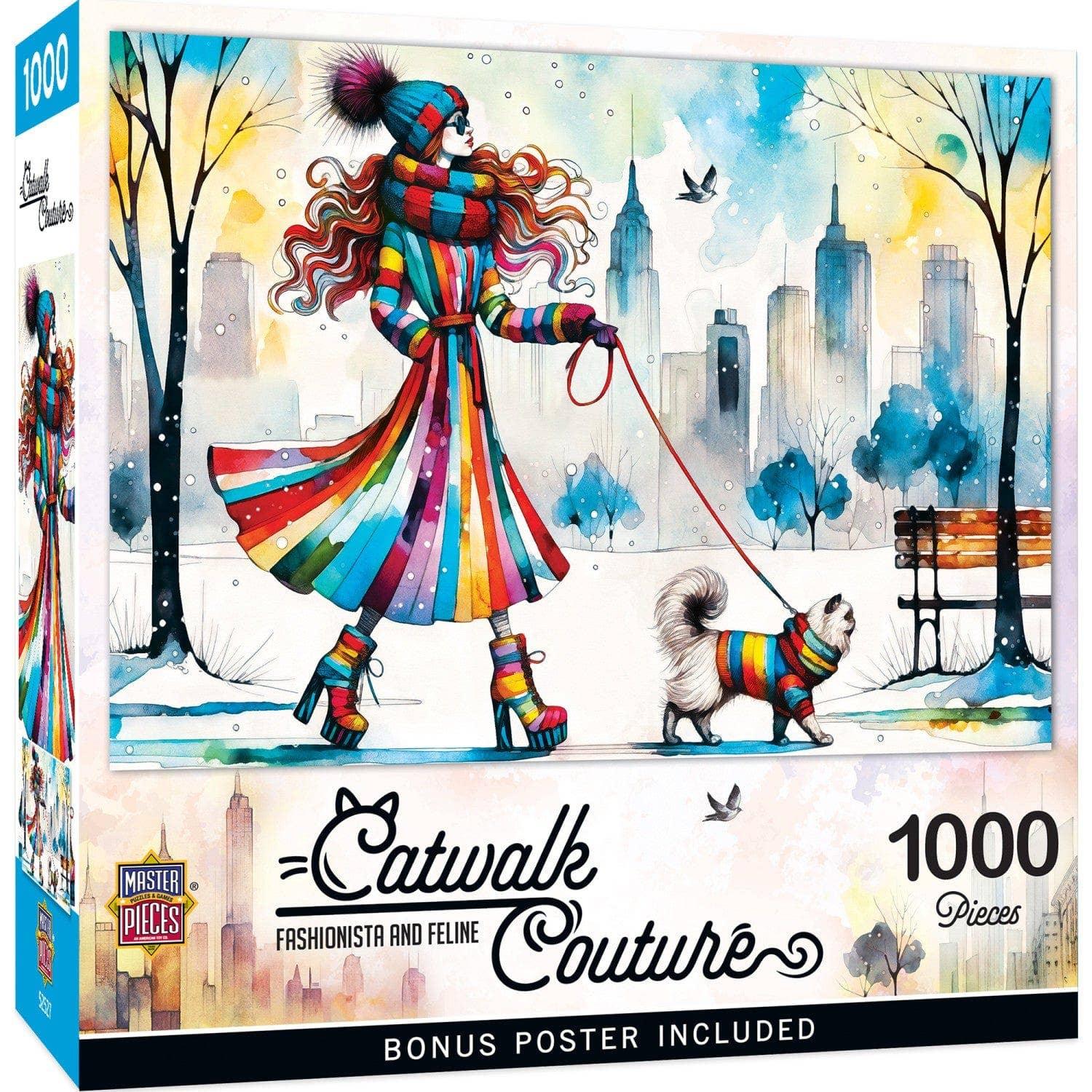 Catwalk Couture - Fashionista and Feline 1000 Piece Jigsaw Puzzle by Masterpieces Puzzles - BIG FRENCHIES