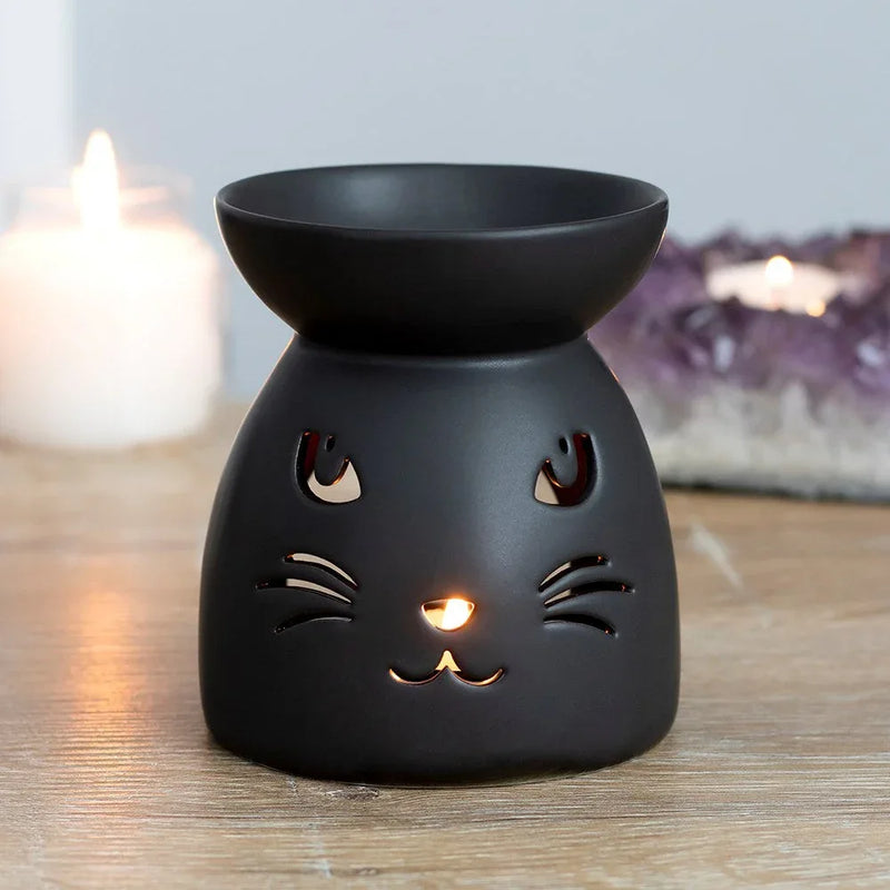 Gothic Black Cat Cut Out Oil Burner and Wax Warmer - BIG FRENCHIES