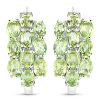 8.84 Carat Genuine Peridot .925 Sterling Silver 3 Piece Jewelry Set (Ring, Earrings, and Pendant w/ Chain)