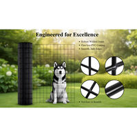 48 INCHx33 FT Black Vinyl-coated Metal Mesh, 16 Gauge 0.67 Inch Black PVC Metal Mesh, Black Welded Wire Mesh Support, Po