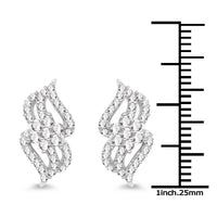 0.68 Carat Genuine White Diamond 14K White Gold Earrings (G-H Color, SI1-SI2 Clarity)