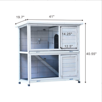 Rabbit Hutch Outdoor, 2-Story Rabbit Cage Indoor With Run, Bunny Cage With 2 Removable No-Leak Trays, Pet Cages With Non