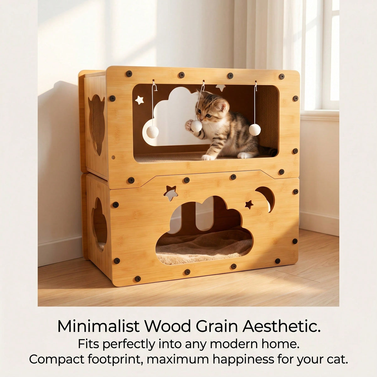 2 Styles Double Layer Cat Scratcher House Multifunctional Corrugated Paper Cat Nest Villa Large Space Cat Cave Bed With 