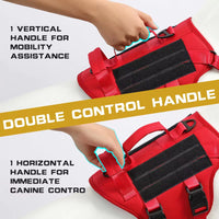 Heat-resistant Durable Nylon Tactical Service Dog Harness, Adjustable No-pull Reflective Vest With Dual Handles For Larg