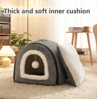 Cat Bed For Indoor Cats Foldable Cat Cave Anti-Slip Water-Resistant Bottom Cat Houses For Indoor Cats Or Small Dogs Kitt