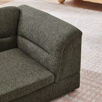 Oversized Pet Sofa, Curved Armrest Rectangular Dog Sofa, Linen Fabric Comfort Pet Couch for Large & Oversized Dogs-Dark 
