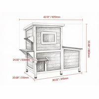 Minimalist Design Cat House with Easy to Clean and Removable Floor for Outdoor
