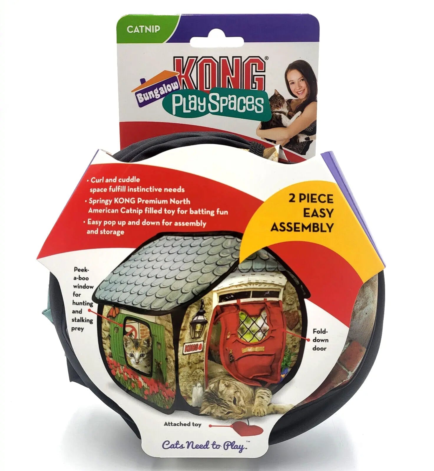 Kong Play Spaces Bungalow with Catnip Cat Kitten Toy
