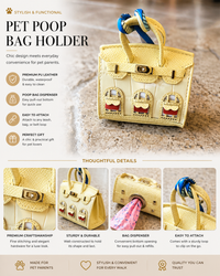 Luxury Dog Poop Bag Holder | Designer Waste Bag Dispenser Clip-On