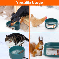1Pc Heated Water Bowl For Dog Cat 74.4OZ Heating Water Dish IP67 Waterproof Thermal Water Bowl Heated Pet Bowl Dog Cat W