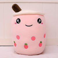 Fruit Milky Tea Cup Pillow Plush Toy Leather Phone Case