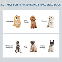 6" Height Small Puppy Dog Feeding Station for Messy Pets, Stainless Steel Elevated Dog Bowls with Modern Wooden Frame, D