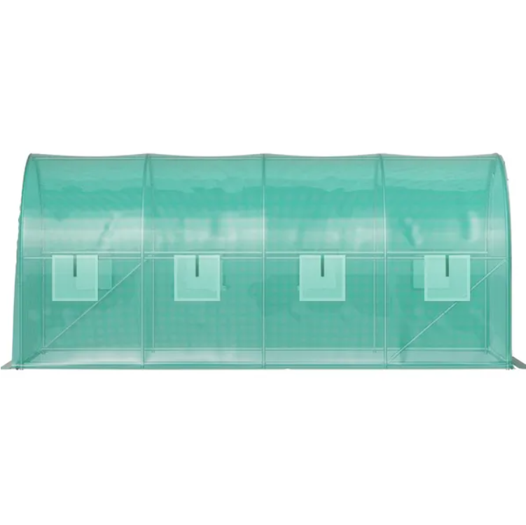 VEVOR Walk-in Tunnel Greenhouse, 14.8 X 6.6 X 6.6 Ft Portable Plant Hot House W Galvanized Steel Hoops, 1 Top Beam, Diag
