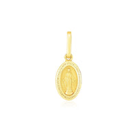 14k Yellow Gold Oval Religious Medal Pendant