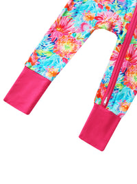 PoshTOT Chrysanthemum Bamboo Baby Convertible Zippy Romper