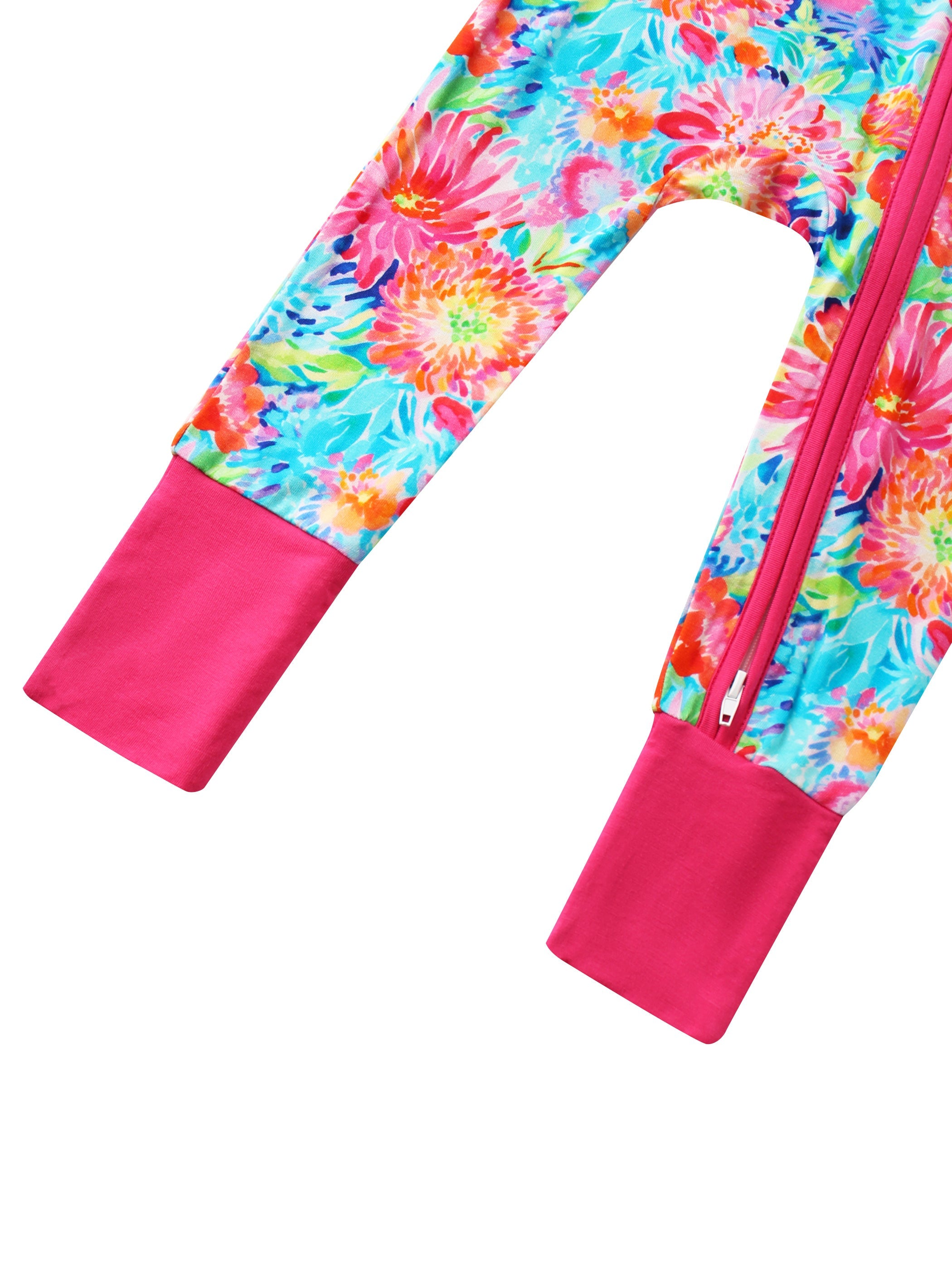 PoshTOT Chrysanthemum Bamboo Baby Convertible Zippy Romper