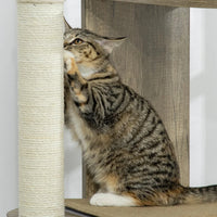 Corner Modern Cat Tree Tall For Climbing, Large Multilevel Cat Tower With Scratching Posts, Small-Fit Kitten Tower With 