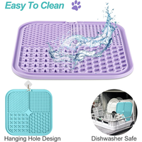Lick Mat For Dogs Cats 2 Pack, Slow Feeder Licking Pad With Suction Cups For For Anxiety Relief And Boredom Reducer, Per