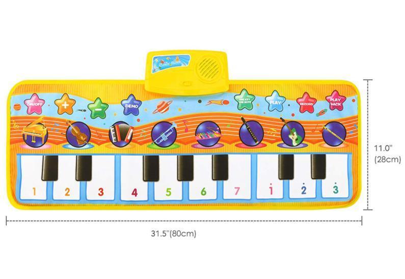 Music Piano Play Mat Multi-function with Instrument Sound Demo Songs Cloth Musical Carpet Educational Toys For Kids - BIG FRENCHIES