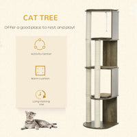 65" Corner Modern Cat Tree Tall for Climbing, Large Multilevel Cat Tower with Scratching Posts, Small-Fit Kitten Tower w