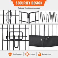 Dog Playpen, 8 Panels Foldable Metal Dog Exercise Pen With Bottom Pad, 24' H Pet Fence Puppy Crate Kennel With Ground St