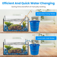 1 Set Multifunctional Electric Aquarium Gravel Cleaner Kit Length Adjustable Automatic Fish Tank Vacuum Cleaner Change W
