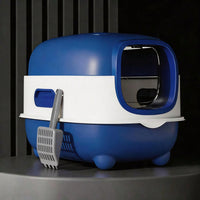 Fully Enclosed Cat Litter Box With UV Sterilization Odor Control, Large 56cm Space For Big Cats, Easy Clean 180 Flip Top