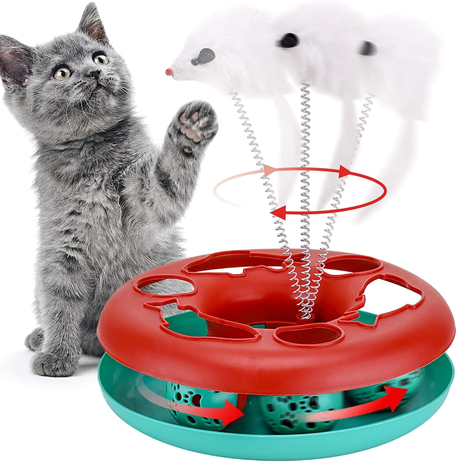 Exciting Interactive Cat Toy Set - Tower of Tracks with Mouse Teaser and Rolling Balls for Endless Fun! - BIG FRENCHIES