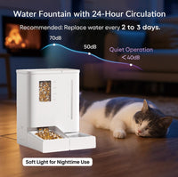 Waithem WiFi Automatic Pet Feeder & Waterer 2-in-1 Set App-Controlled, 2-Week Capacity, Detachable &Washable, Moisture-P