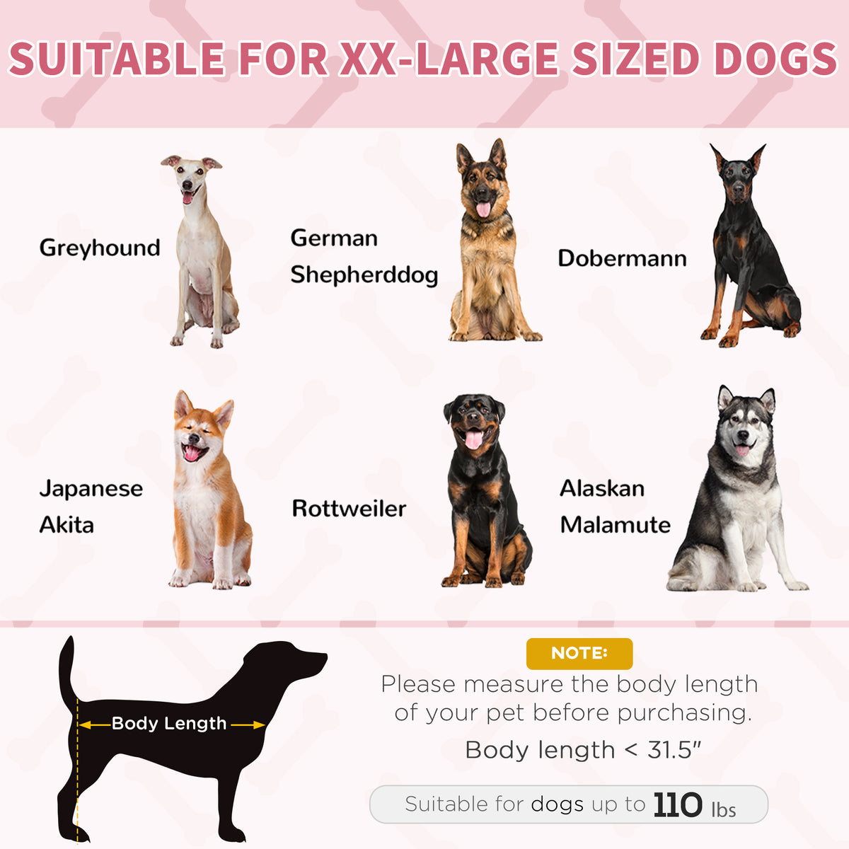 XL Elevated Dog Bed, Outdoor Raised Dog Bed, Portable Pet Cot w/Carry Bag Metal Frame Breathable Mesh Indoor and Outdoor
