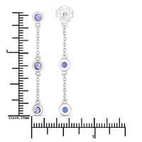 0.60 Carat Genuine Tanzanite .925 Sterling Silver Earrings