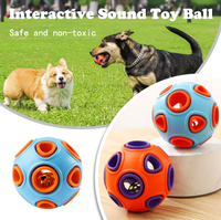 Dog Rubber Ball With Bell Sound, 2-Pack, Interactive Pet Chew Toy For Puppies And Small Dogs.Please Note That Both Items