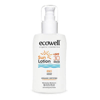 Ecowell Organic Sunscreen Lotion - 30 SPF, Vegan & Mineral UVA UVB Protection, Moisturizing & Eco-Friendly
