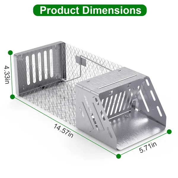 Automatic Continuous Rat Trap Single Door Mouse Cage Humane Live Animal Trap Cage Indoor Outdoor For Small Rodents Mice 