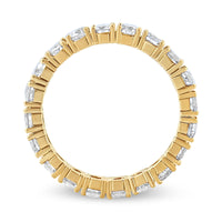 14K Yellow Gold 2.00 Cttw Shared Prong Set Round Cut Diamond Eternity Band (J-K Color, VS1-VS2 Clarity) - Ring Size 6.75