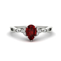 Celtic Knot Pear Shaped Colored Ring
