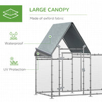 Walk In Chicken Run, Large Galvanized Chicken Coop, Hen Poultry House Cage, Rabbit Hutch Metal Enclosure with Water-Resi