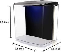 1.2 Gallon Betta Aquarium with LED Light and Filter Pump - BIG FRENCHIES