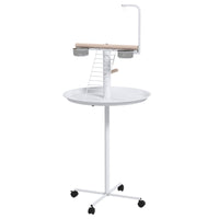 PawHut Bird Stand With Wheels, Perches, Feed Bowls, Round Tray For Parrot