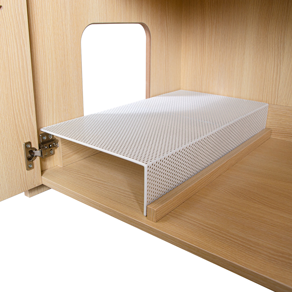 Modern Wooden Cat House with Scratching Pad , Cat Litter Box Enclosure, Spacious Hidden Cat Litter Box -33.46" x 21.06" 