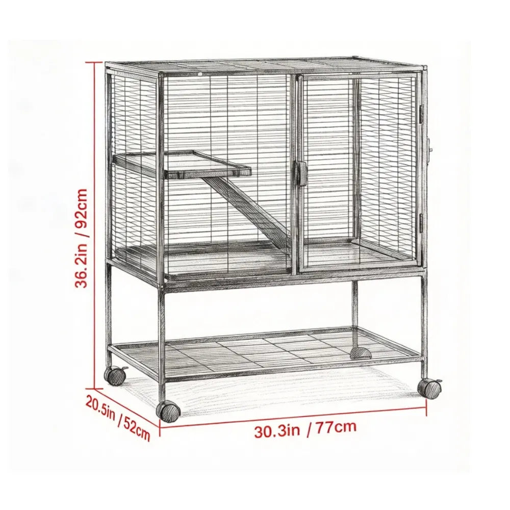 Animal Cage with Non-Slip and Easy to Clean for Outdoor