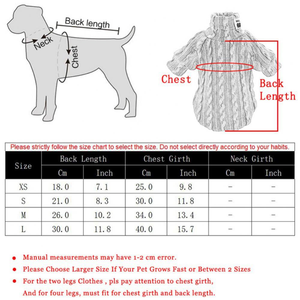 Winter Warm Knitted Turtleneck Sweater for Small Dogs or Cats - BIG FRENCHIES